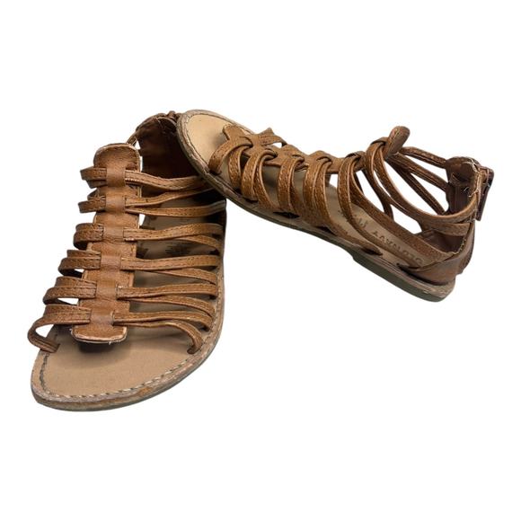 Old Navy strappy tan gladiator sandals zip up heel closure size 9 - Picture 1 of 6